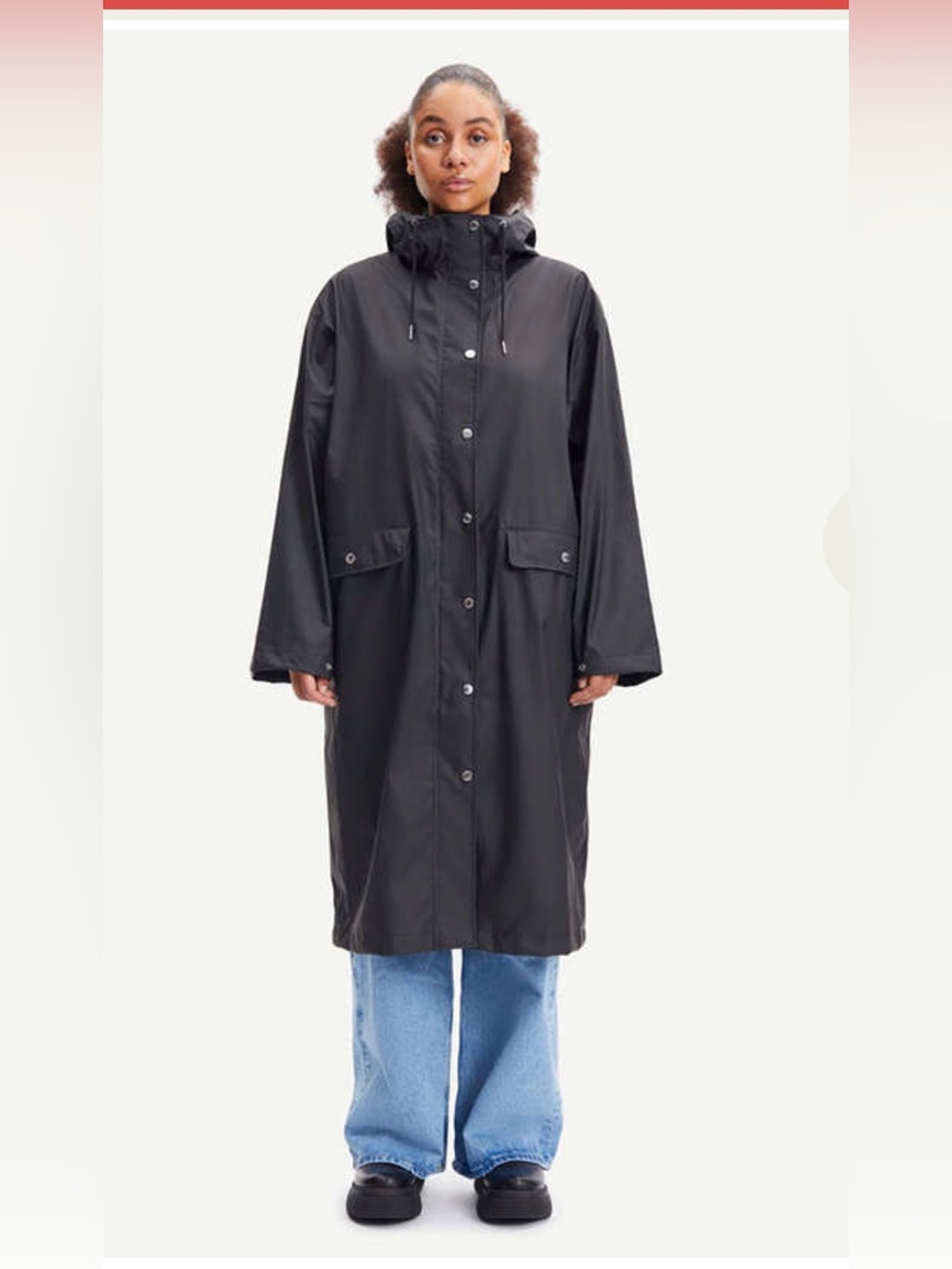 Samsoe Samsoe Stala Long Raincoat Jacket Black , Small - Picture 7 of 15